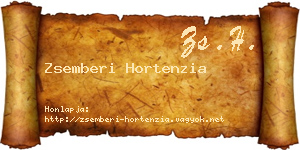 Zsemberi Hortenzia névjegykártya